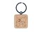 Carnotaurus Horned Dinosaur Roaring Engraved Wood Square Keychain Tag Charm